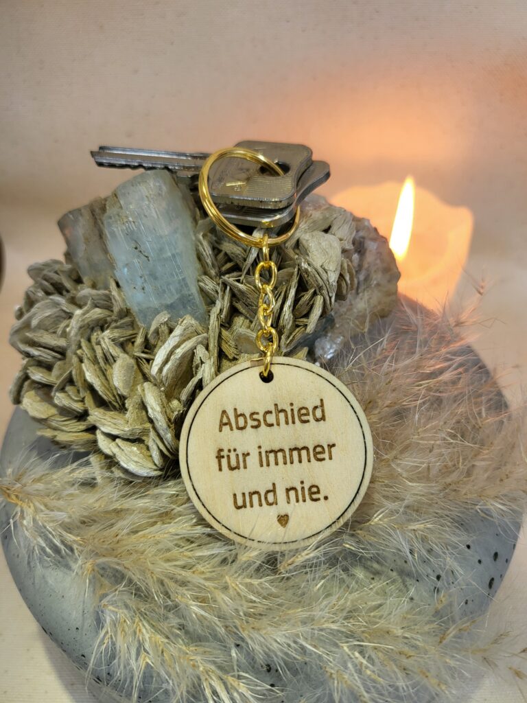Personalisierter Schlüsselanhänger Holz, Andenken, Trauergeschenk