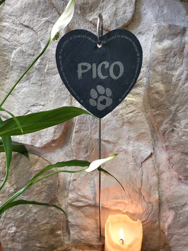 Personalisierte Schieferplatte Herz, Andenken, Trauergeschenk
