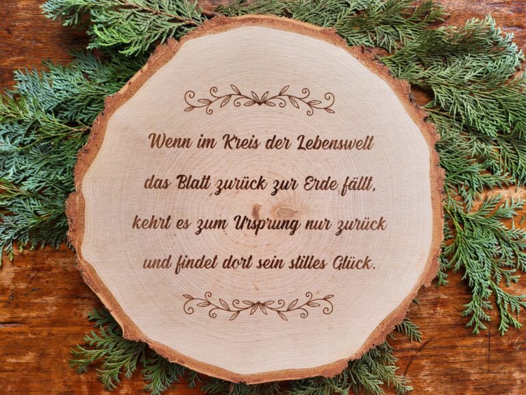 Personalisierte Baumscheibe
